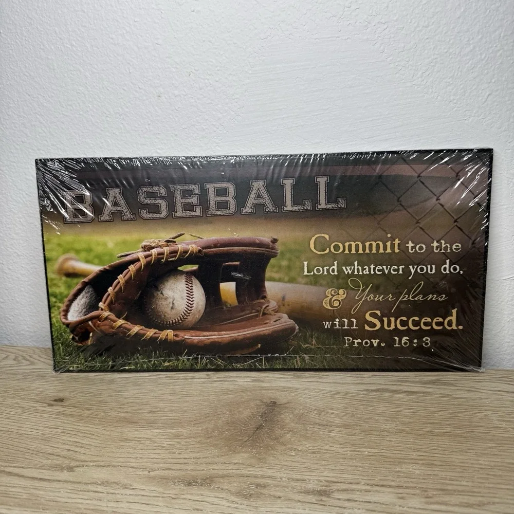 Baseball Christian Wall Decor Proverbs 16:3 Commit‎ To The Lord You Will Succeed